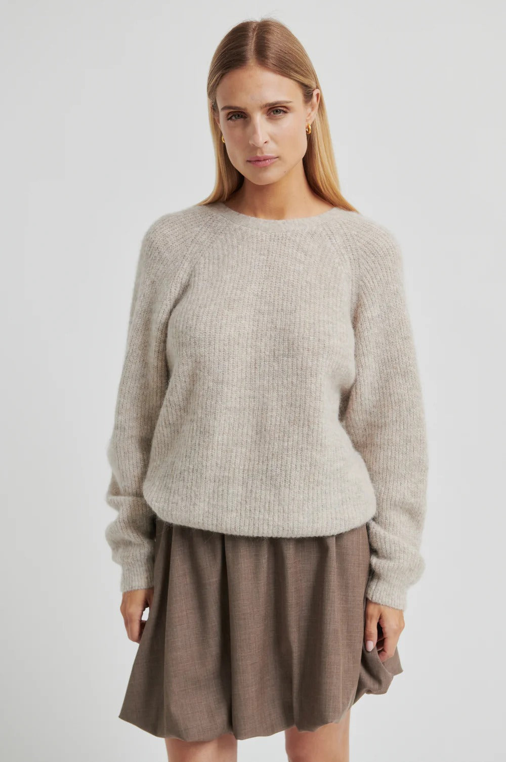 Flare Knit Lichtbeige Melange