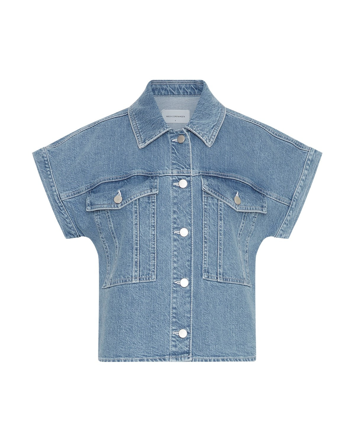 MSCHElida Ada SS Denim overhemd lichtblauw gewassen