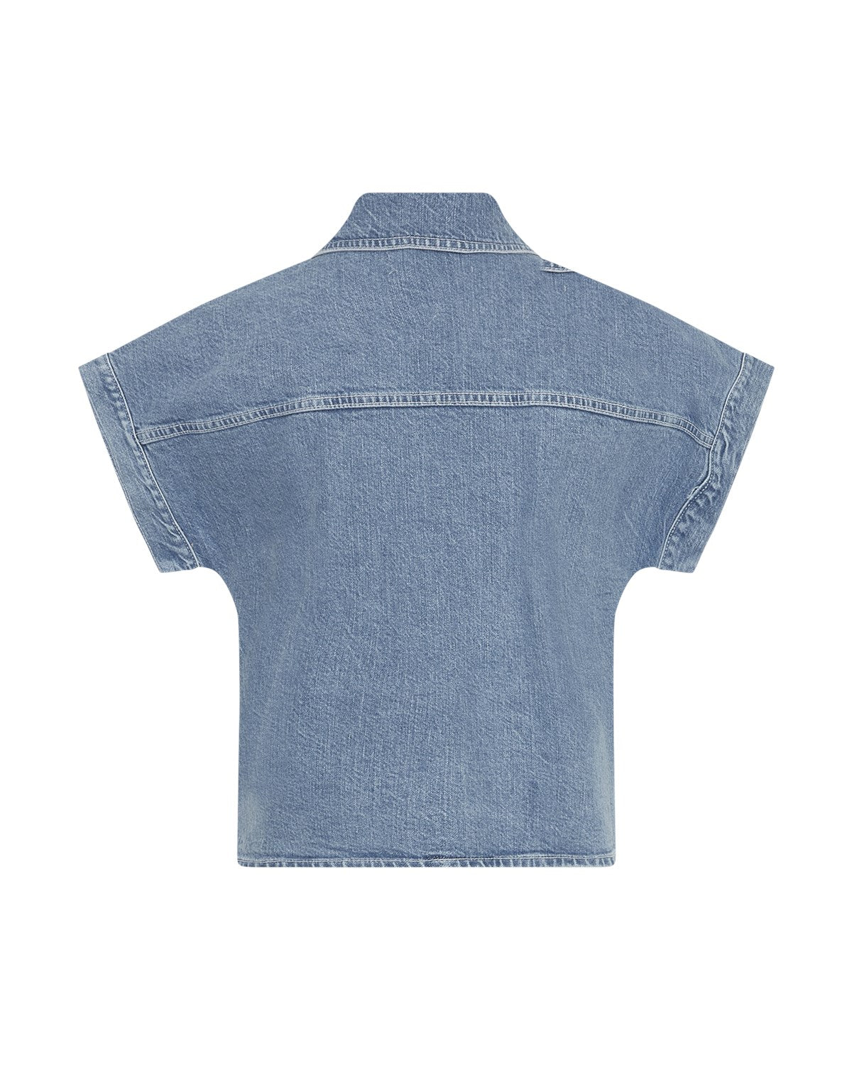 MSCHElida Ada SS Denim overhemd lichtblauw gewassen