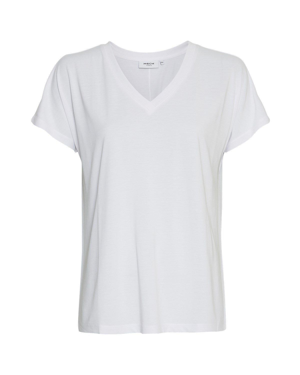 MSCHFenya Modal V-hals T-shirt Optisch Sneeuwwit