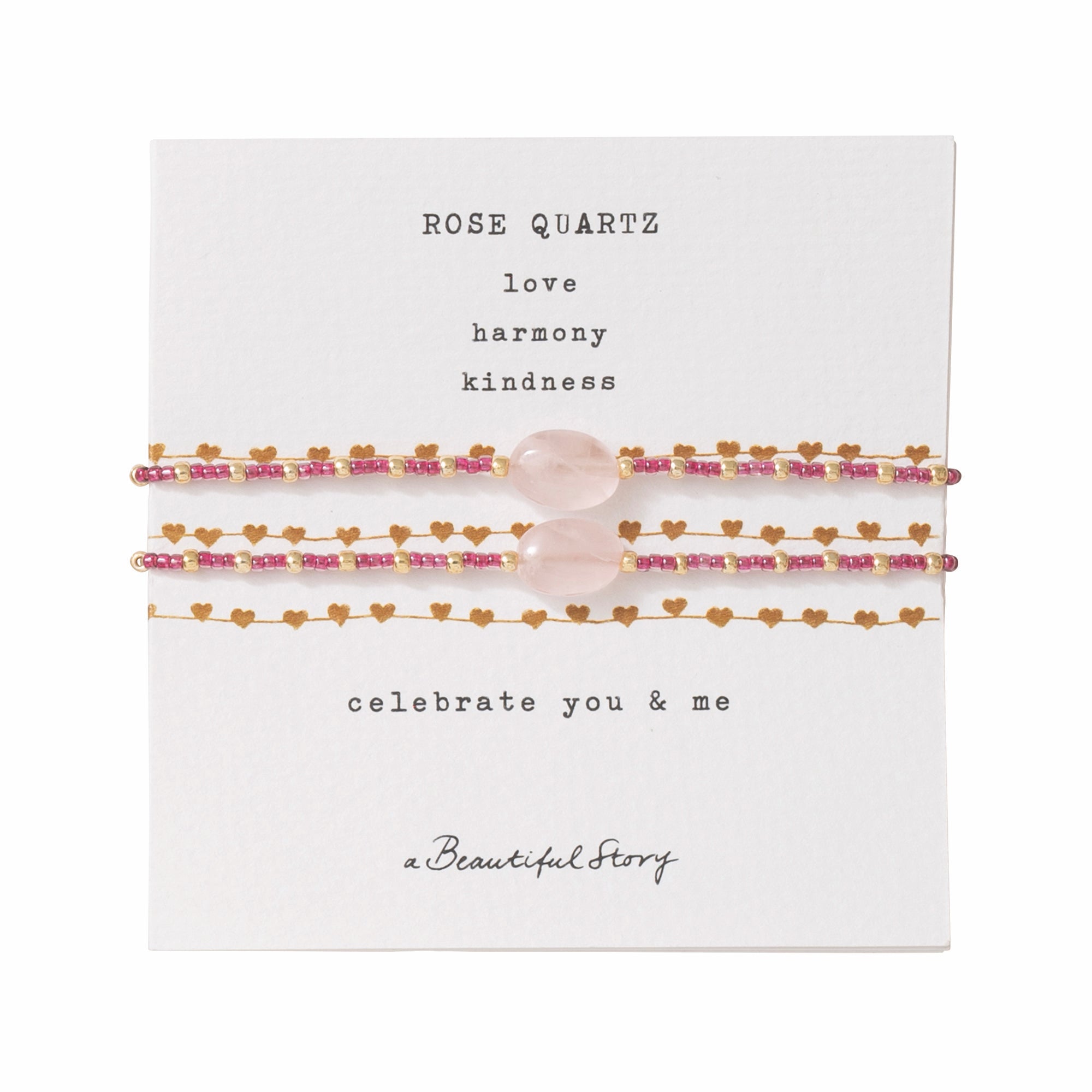 Bracelet Card You & Me Rose Quartz GC
