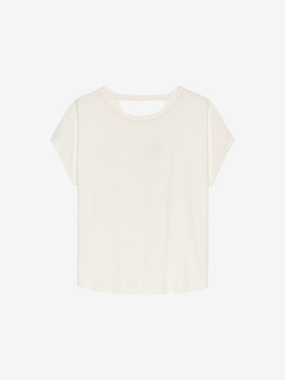 Tshirt with open back detail Egret