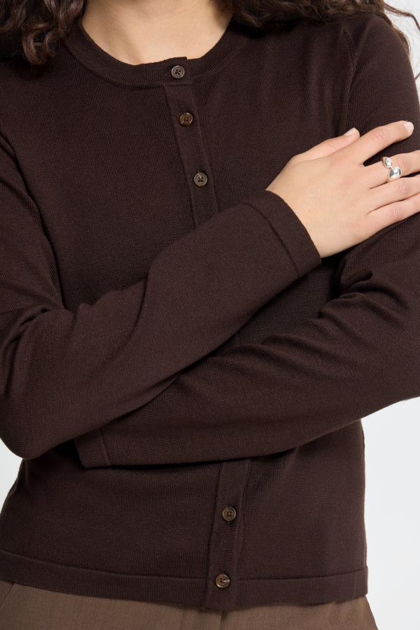 IHLULS O-NECK Cardigan Chocolate Torte
