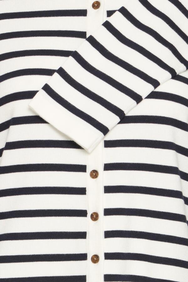 IHLULS O-NECK Cardigan White Striped