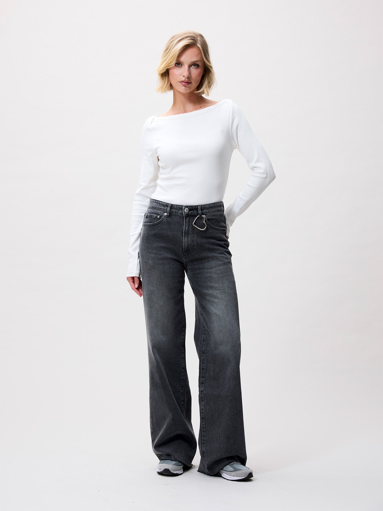 Loose fit jeans Donkergrijs