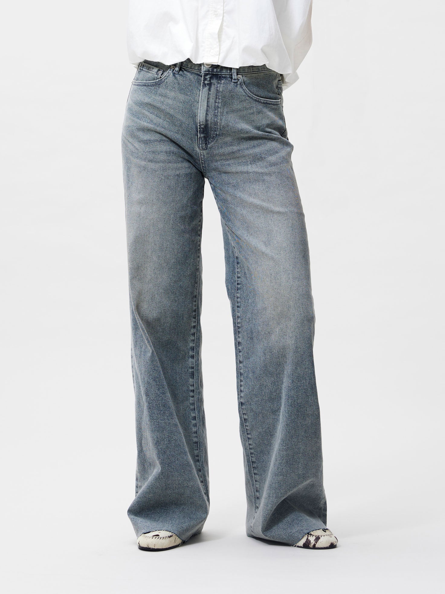 Loose fit jeans getint blauw