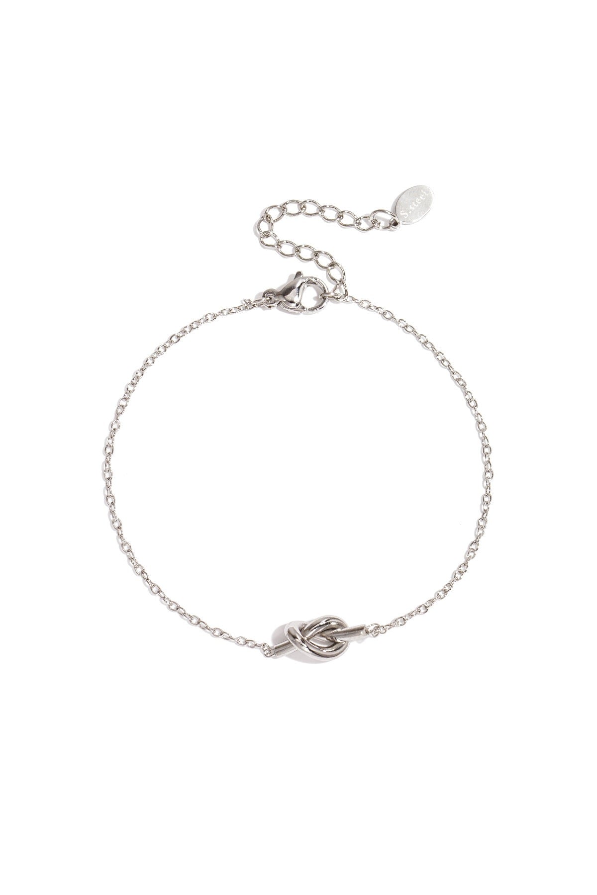 Eenvoudige armband met knoop zilverkleurig