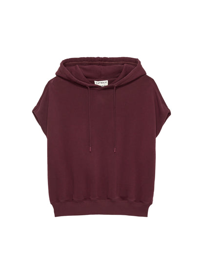 Sleeveless sweater with hoodie Winetasting