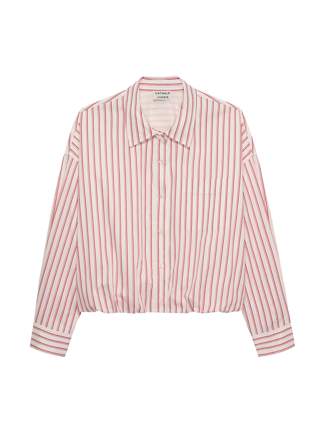 Tuck in blouse Ribbon Red