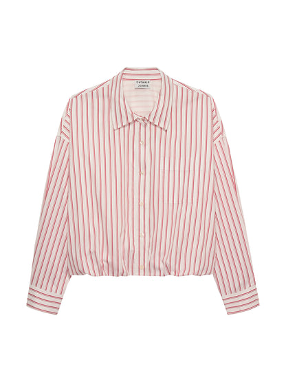 Tuck in blouse Ribbon Red