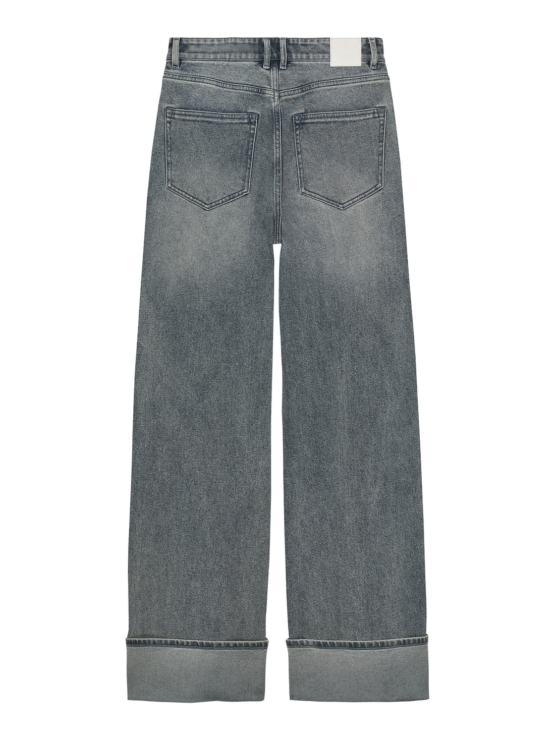 Loose fit jeans with fold Tinted Blue