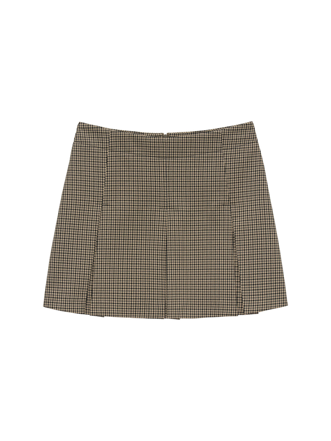 Pleated check skirt Brown