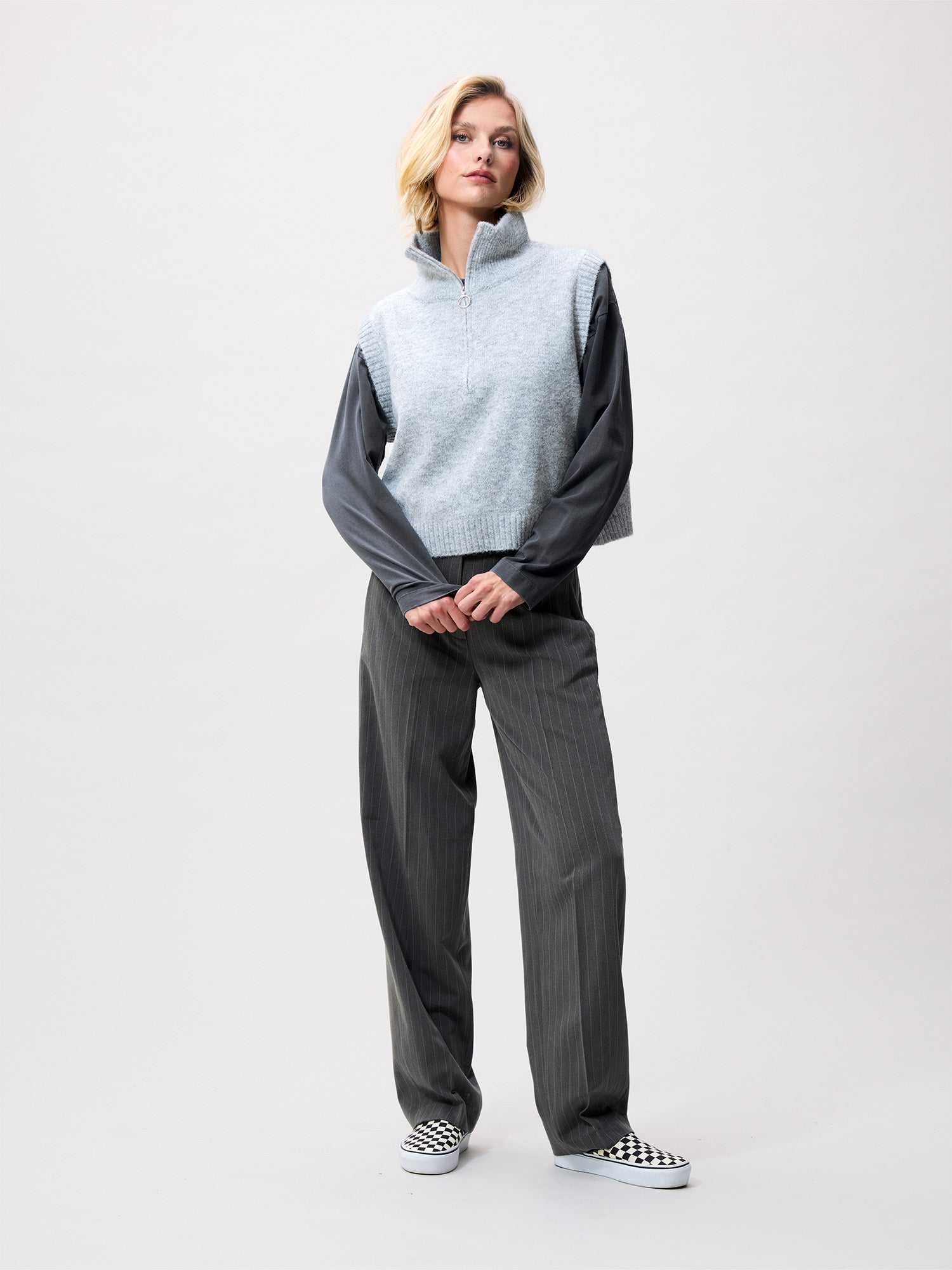 Half zip vest Grey Melange