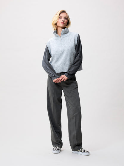 Half zip vest Grey Melange