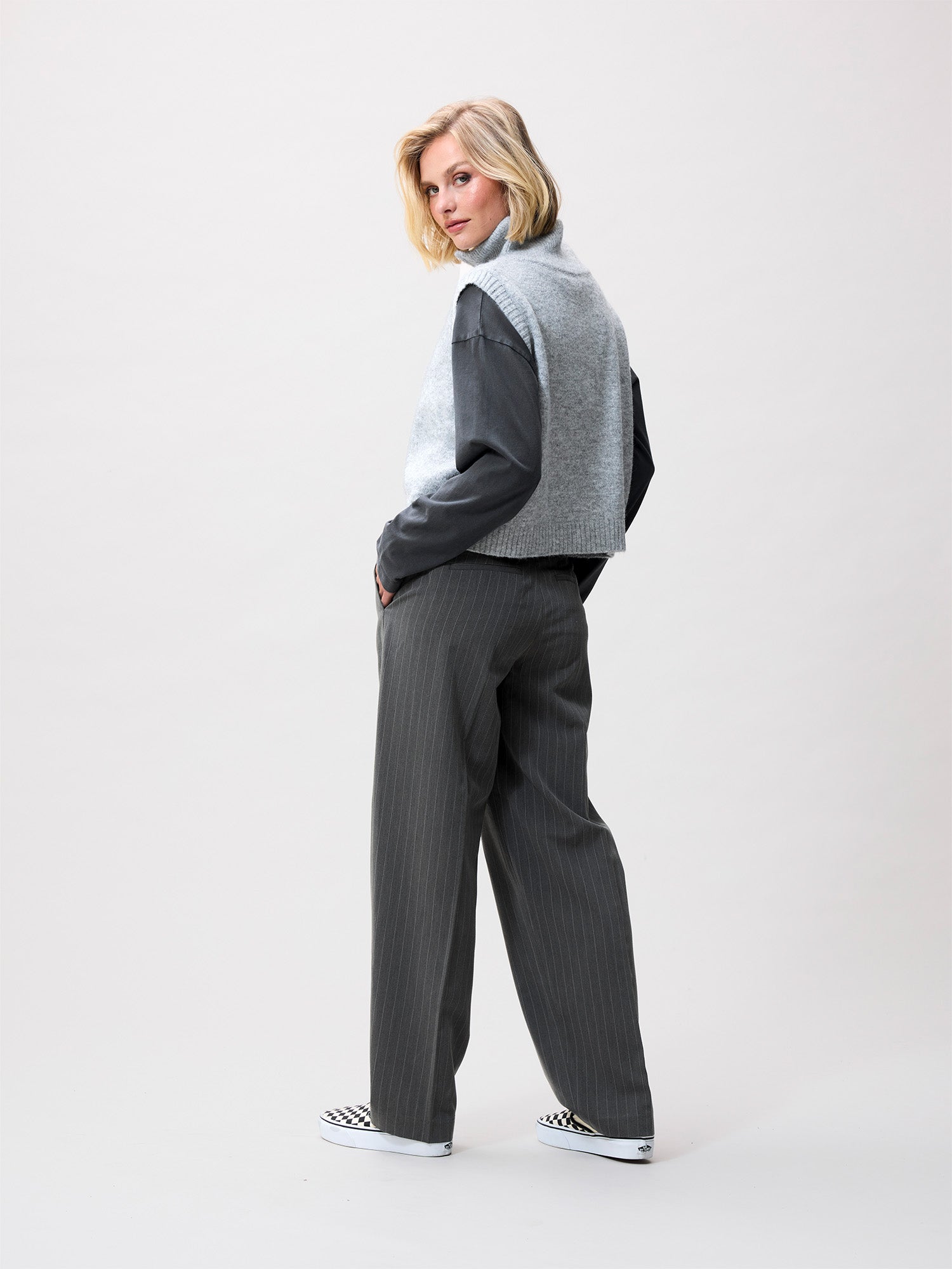 Half zip vest Grey Melange