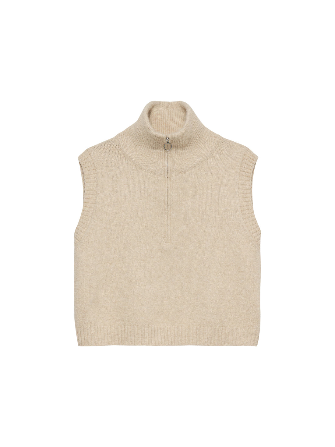 Half zip vest Sand Melange