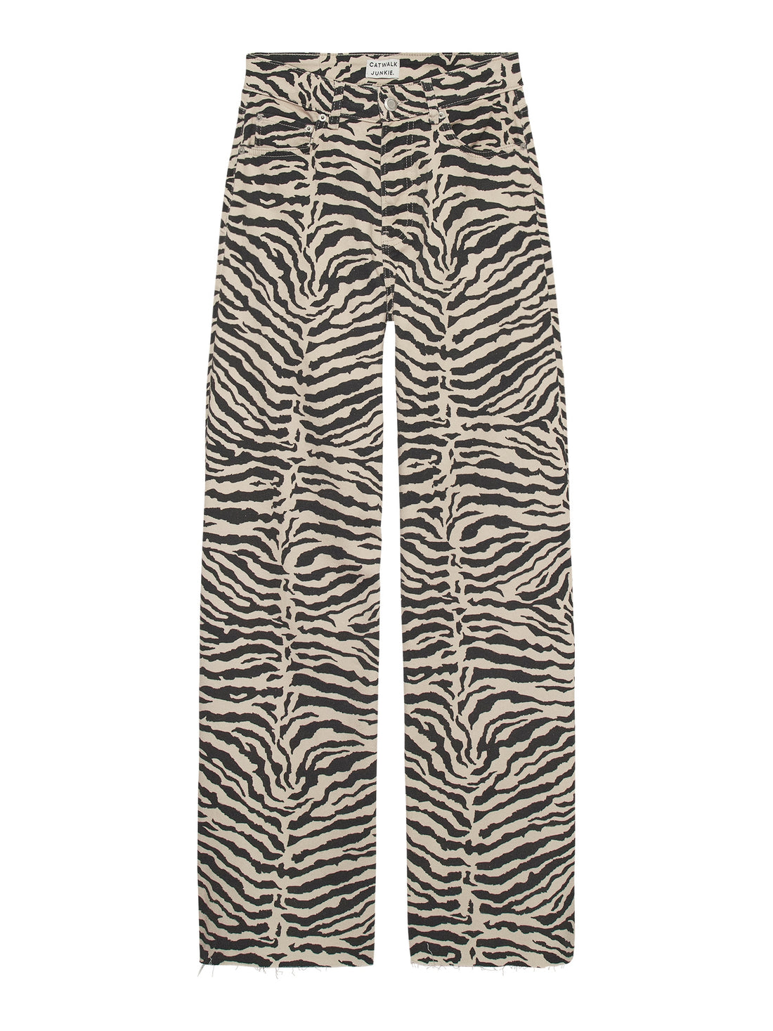 Loose fit zebra jeans Sand