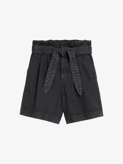 Denim shorts with a comfortable waist Washed Black