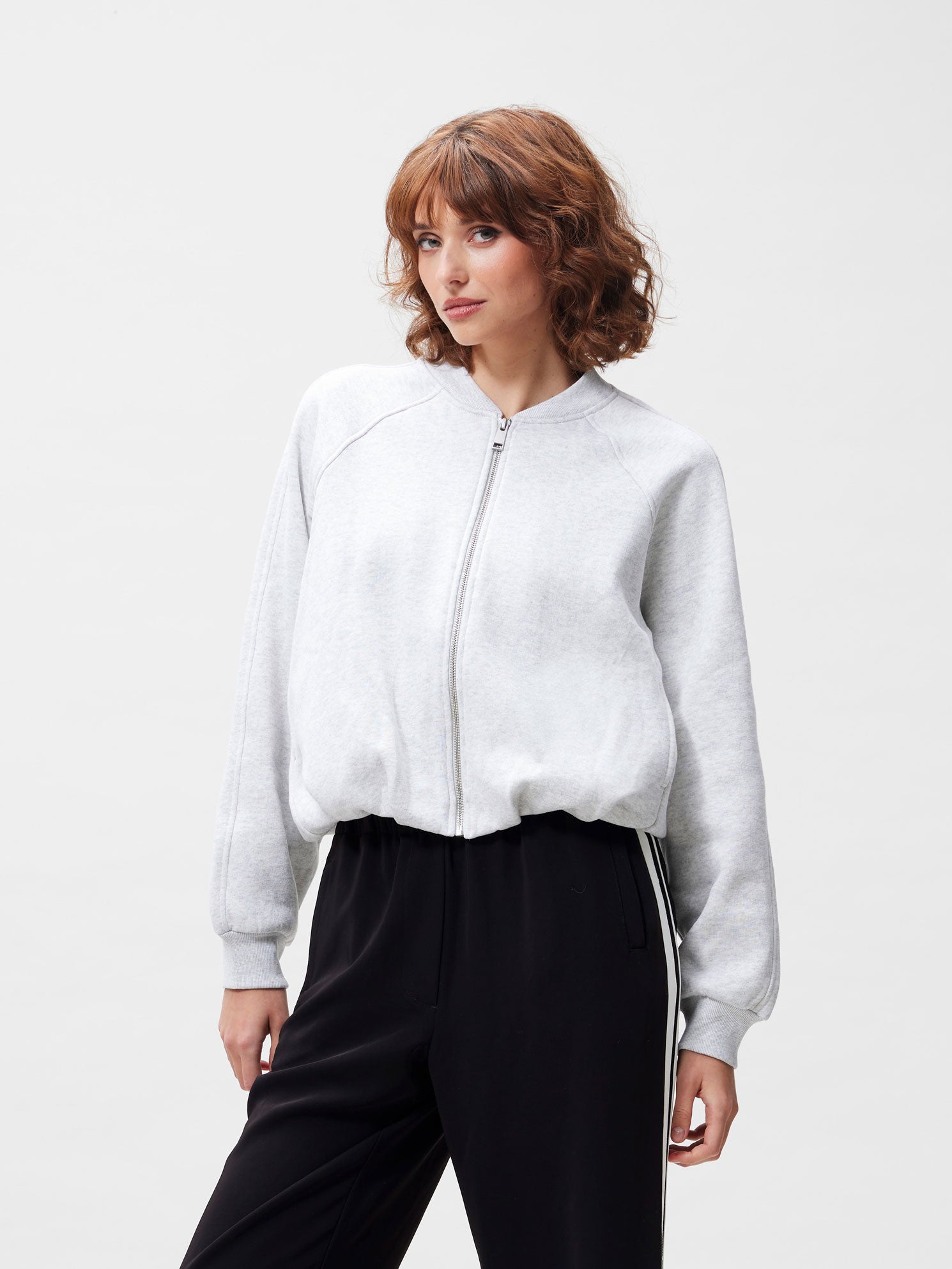 Tuck in sweat jacket Light Grey Melange