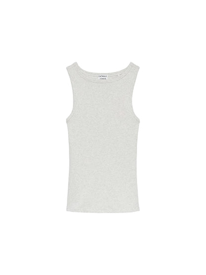 Classic rib singlet Light Grey Melange