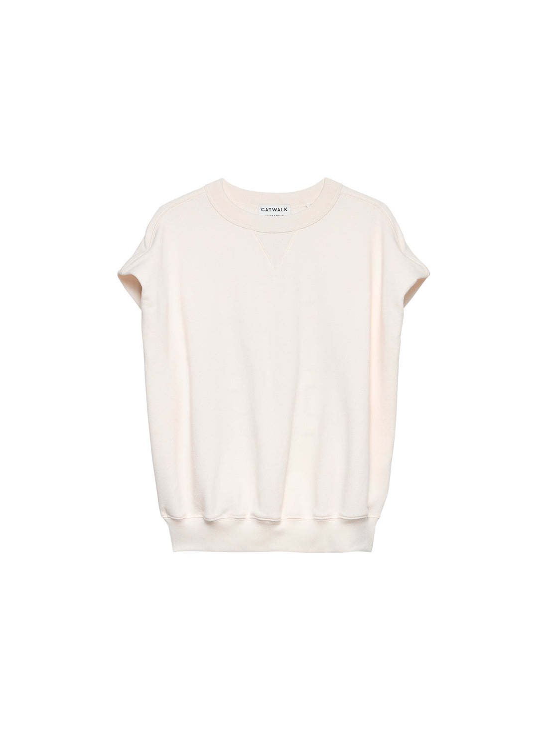 Sleeveless graphic sweater Egret