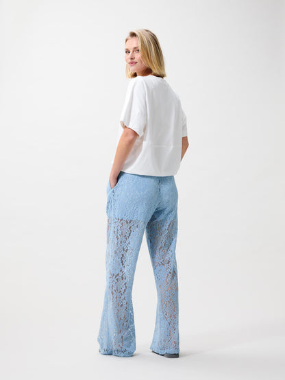 Pull on lace trousers Powder Blue