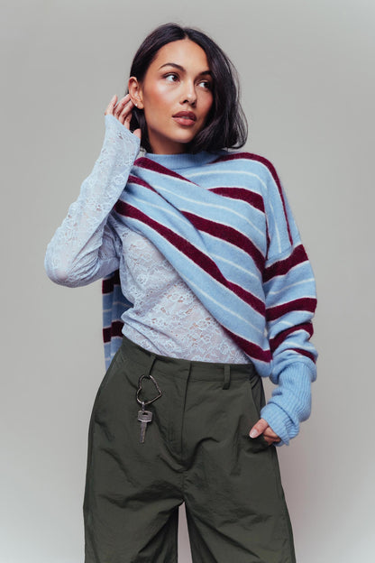 Striped knit Blue