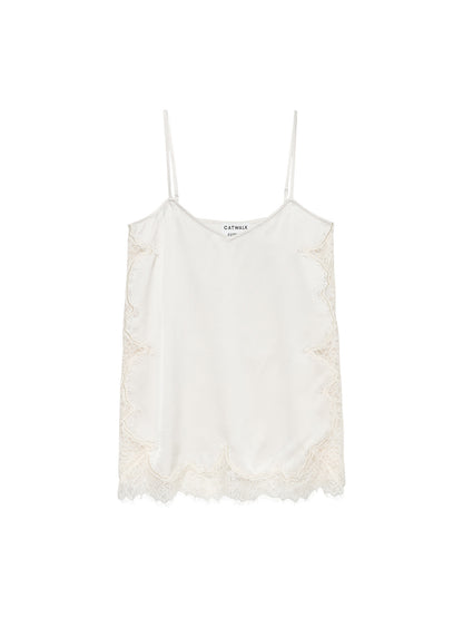 Lace spaghetti top Cream
