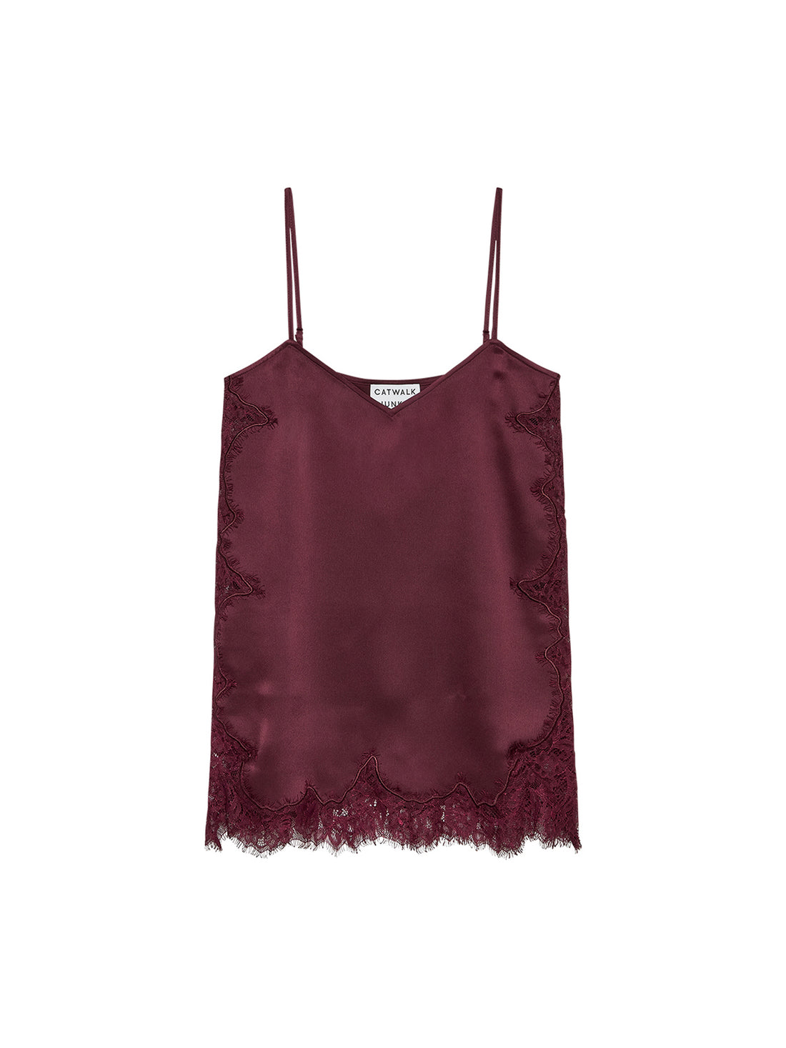 Lace spaghetti top Merlot