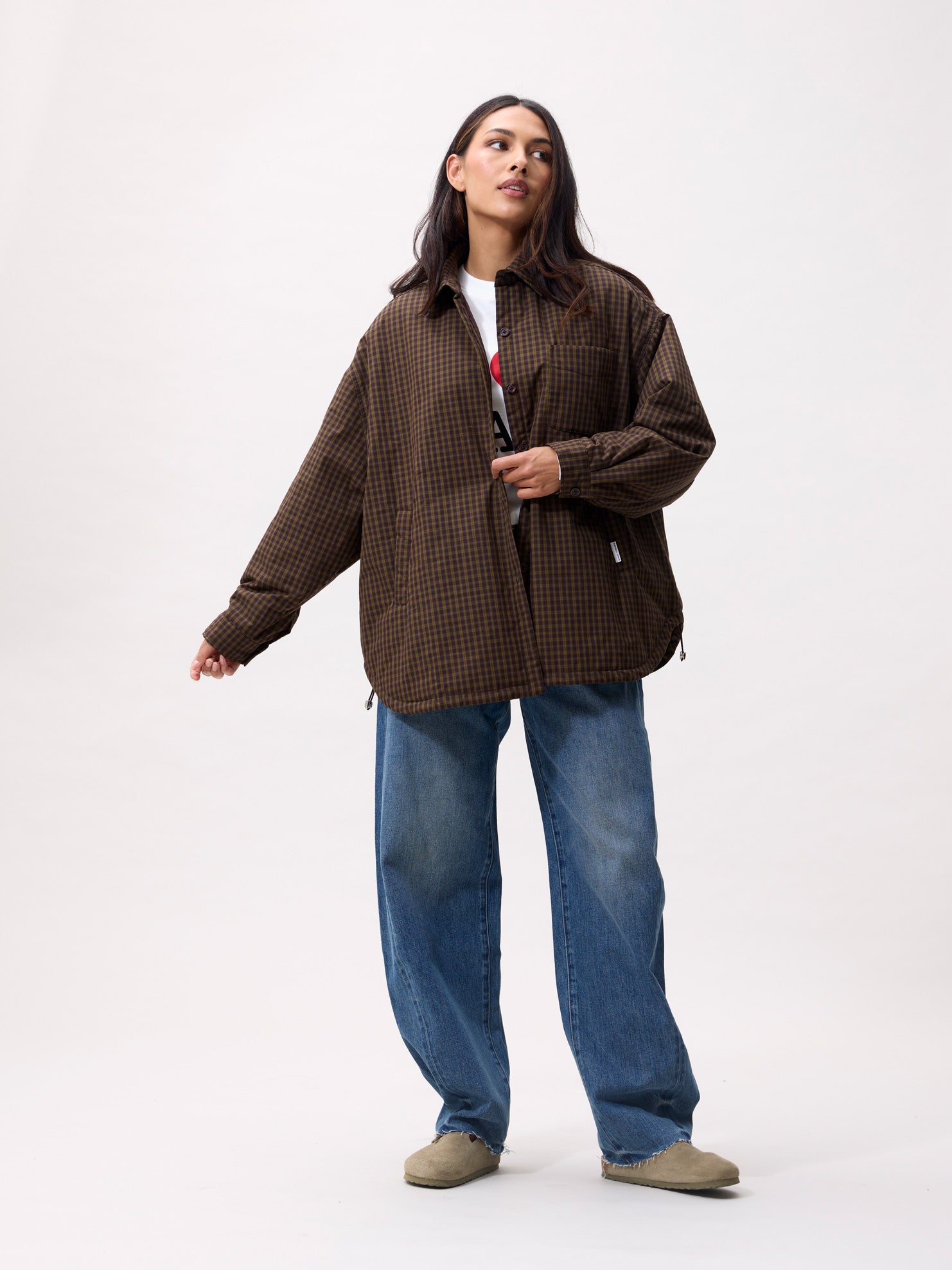 Light padded check jacket Mossy