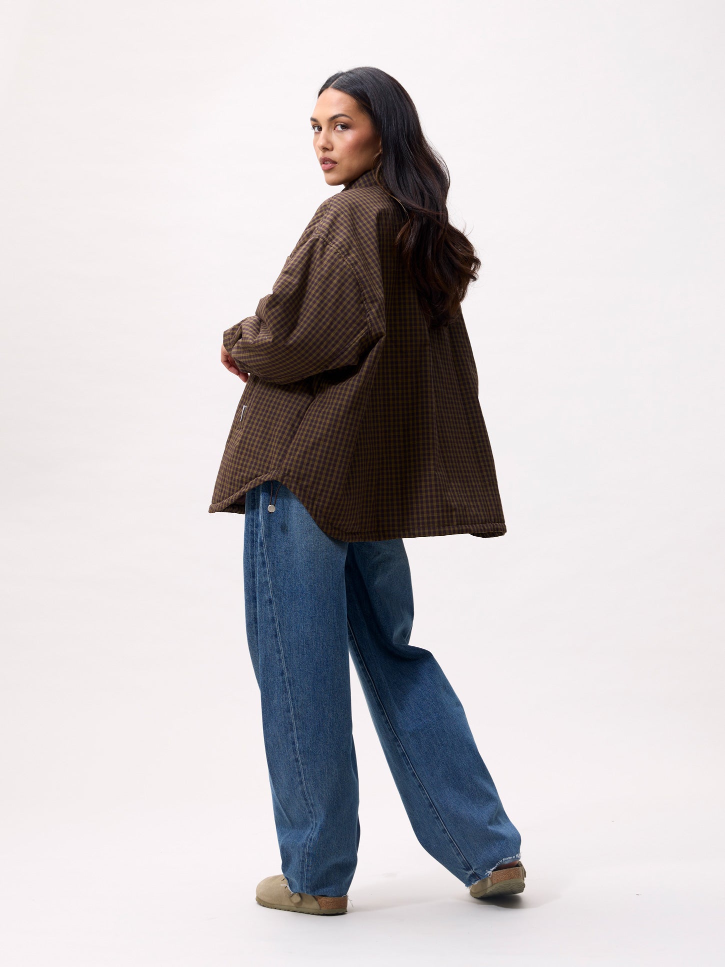Light padded check jacket Mossy