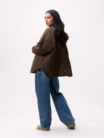 Light padded check jacket Mossy