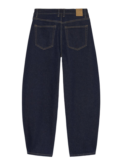 Cropped barrel fit jeans Dark Blue