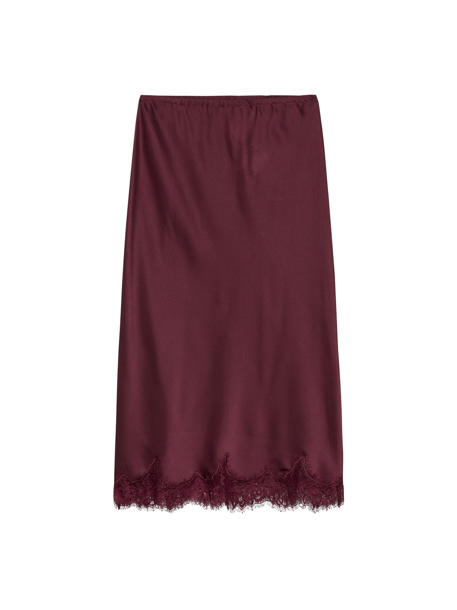 Lace silky skirt Merlot