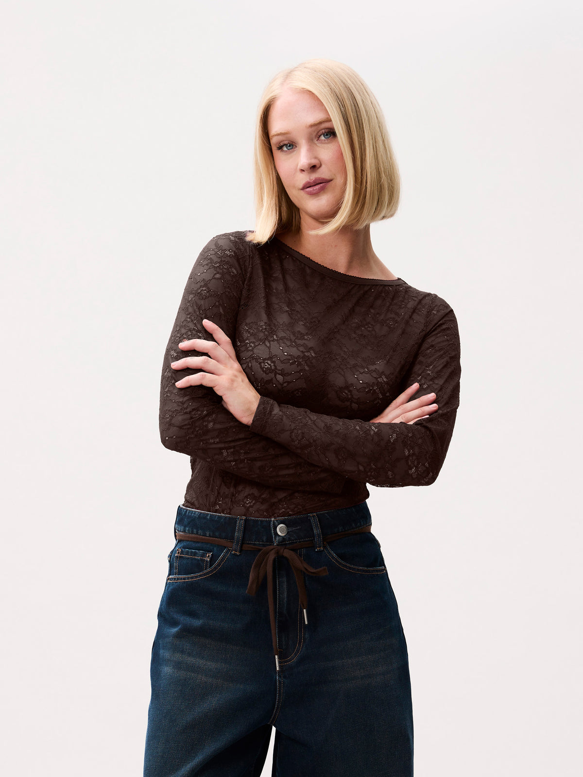 Lace long sleeve Dark Cacao
