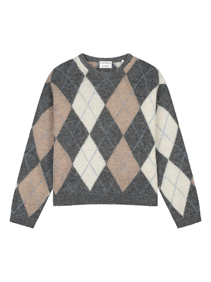 Argyle knit Dark Grey Melange