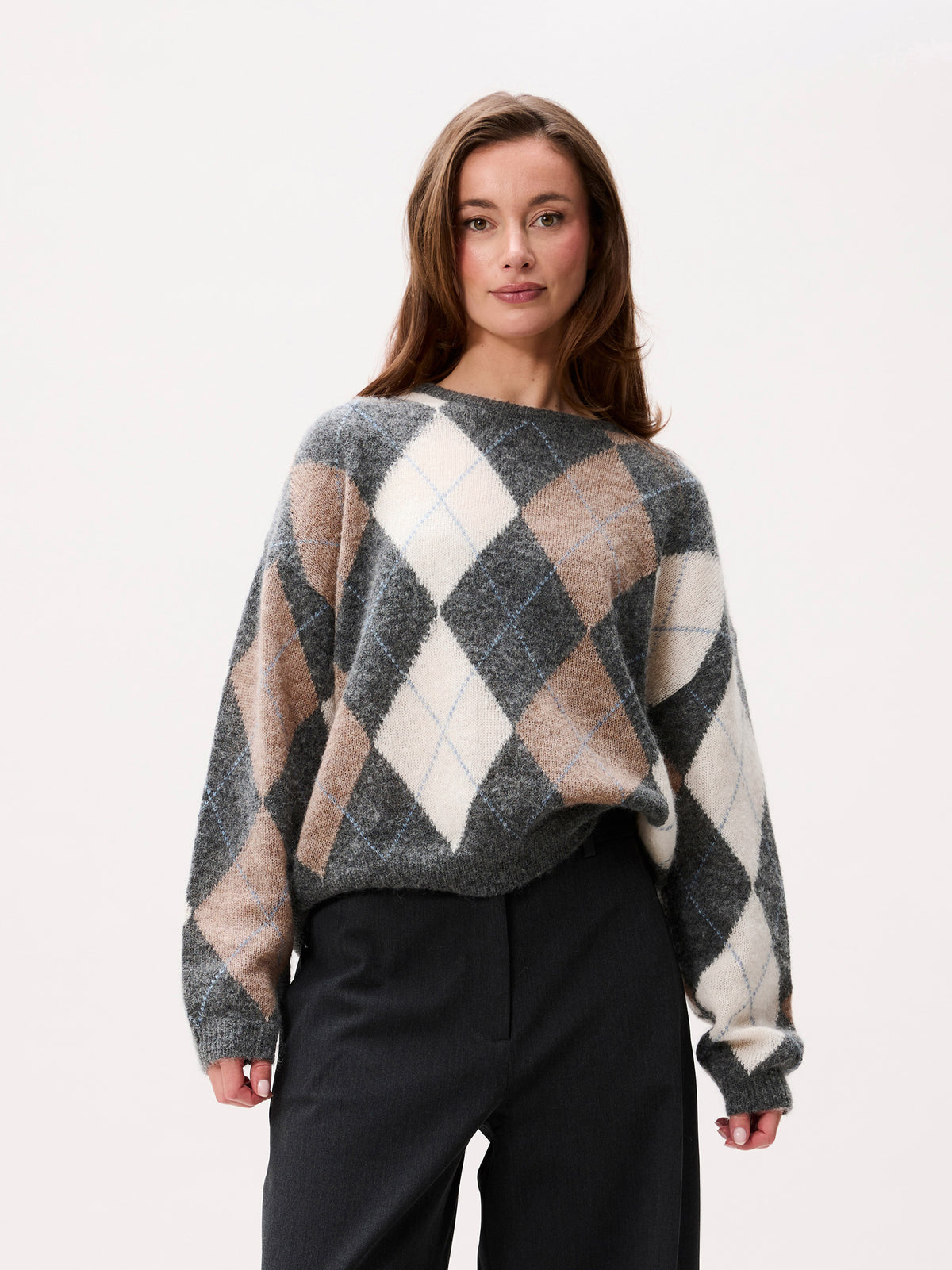 Argyle knit Dark Grey Melange