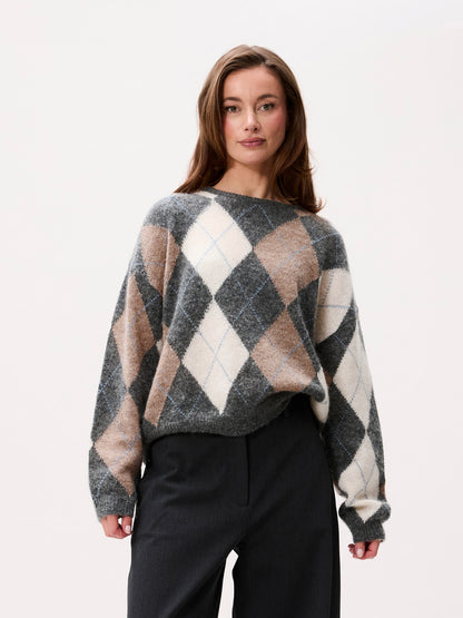 Argyle knit Dark Grey Melange