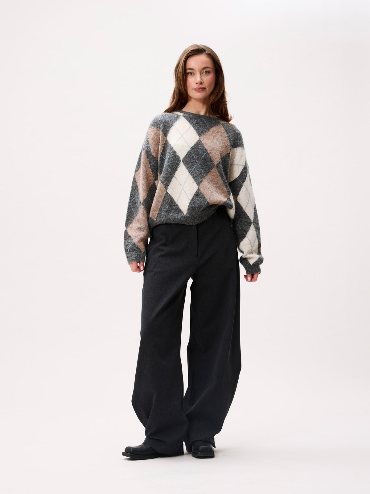 Argyle knit Dark Grey Melange