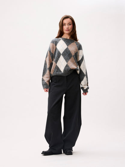 Argyle knit Dark Grey Melange