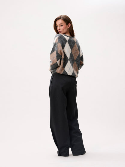 Argyle knit Dark Grey Melange