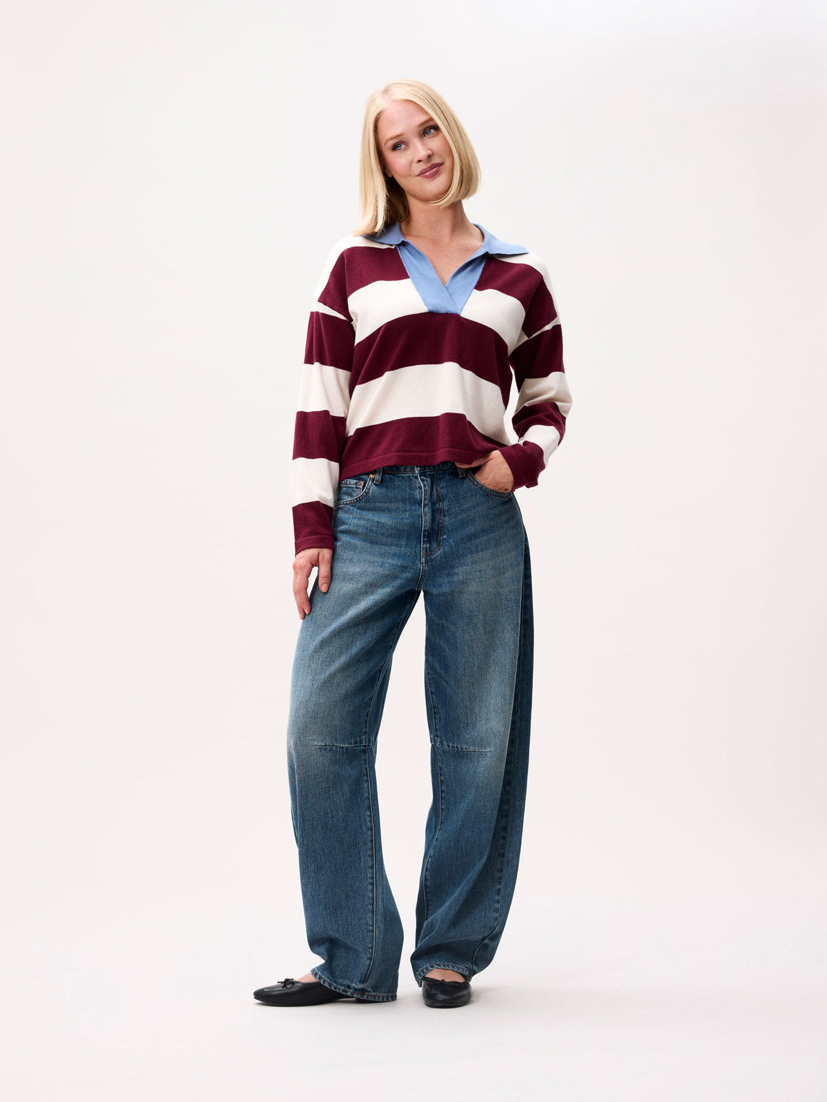 Polo Vneck knit Merlot