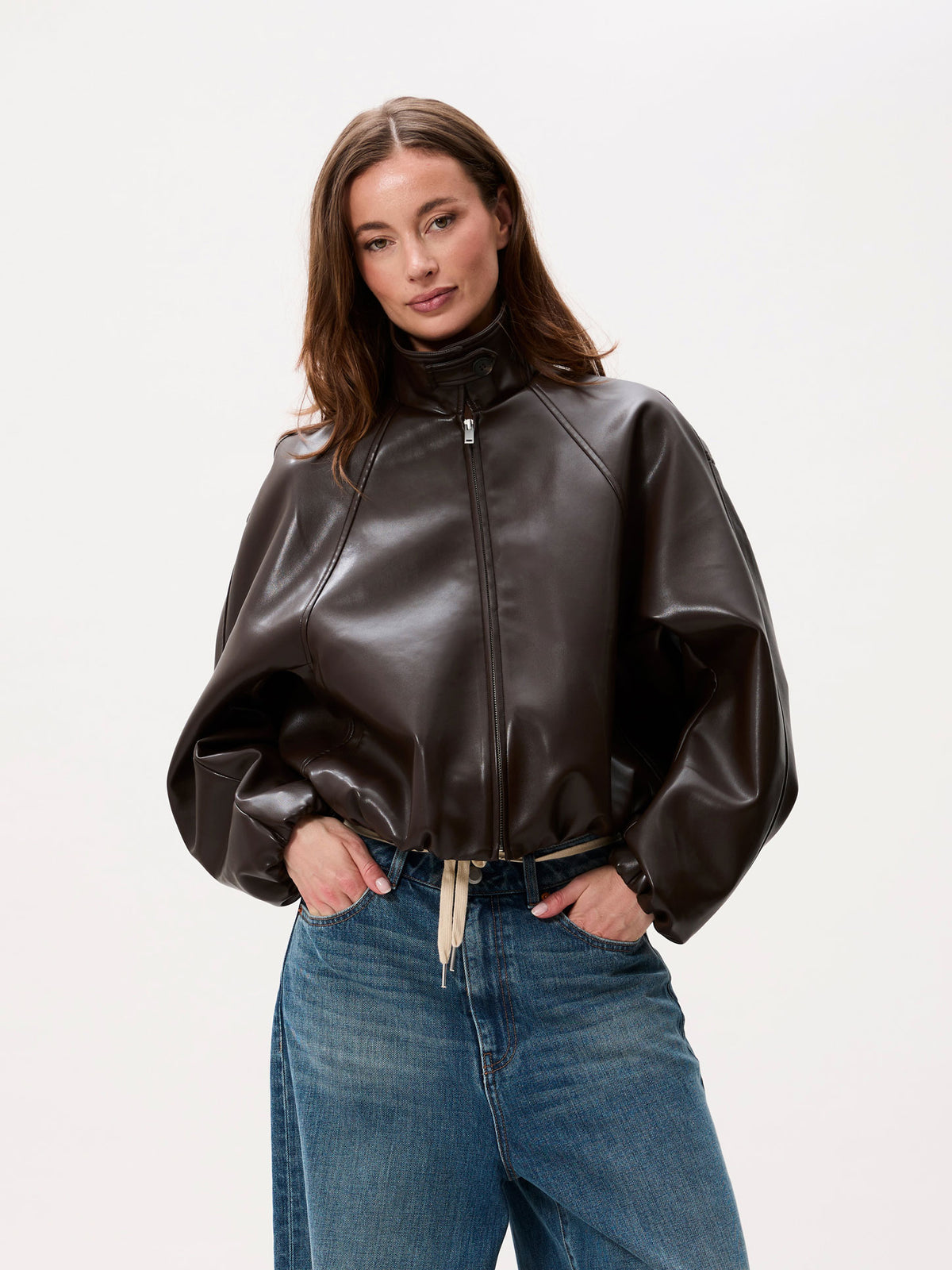 Vegan leather jacket Dark Cacao