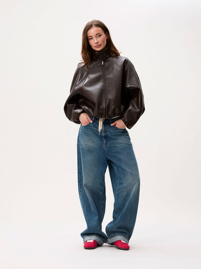Vegan leather jacket Dark Cacao