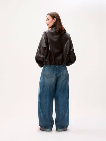 Vegan leather jacket Dark Cacao