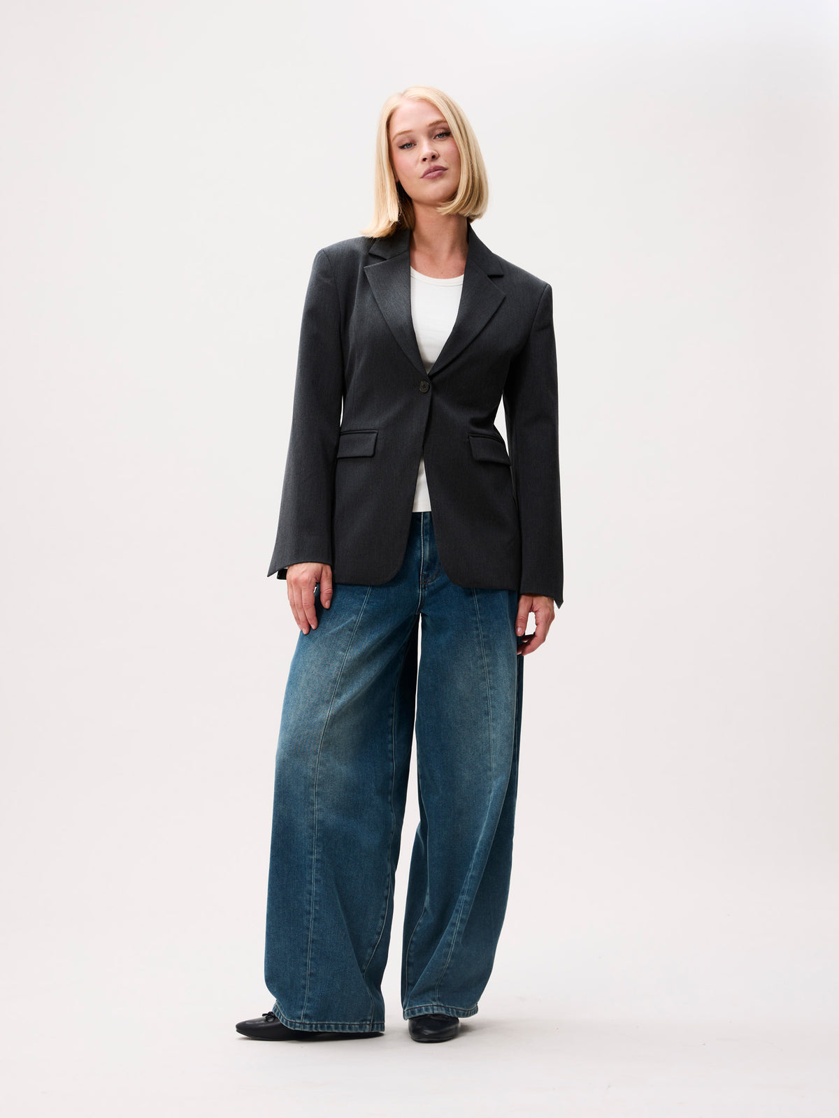 Hourglass Blazer Dark Grey Melange