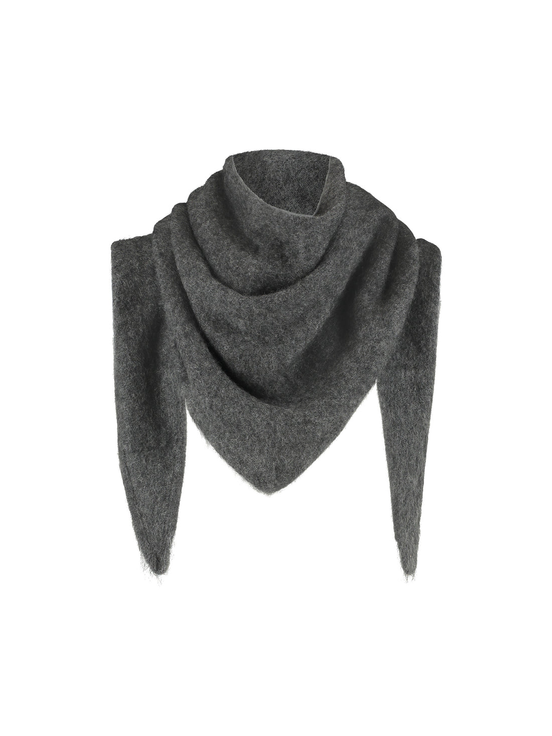 Super soft merino triangle scarf Dark Grey Melange