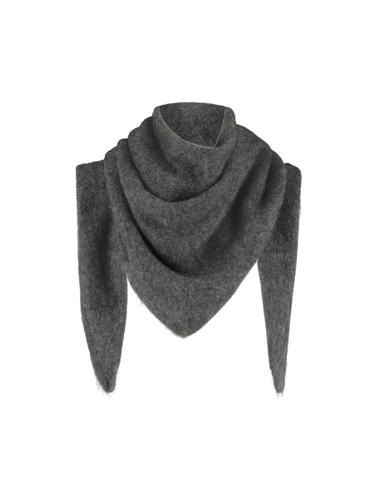 Super soft merino triangle scarf Dark Grey Melange
