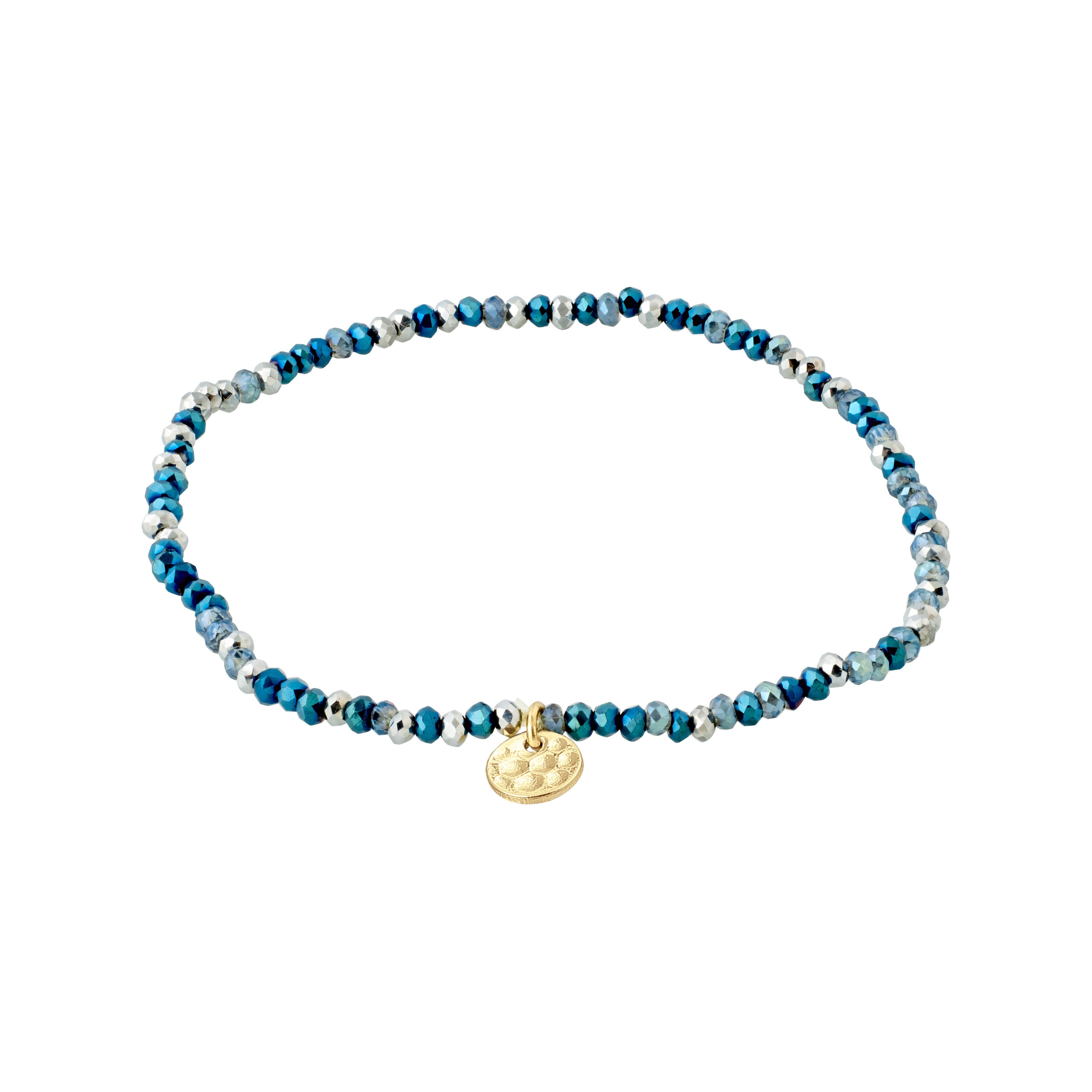 INDIE Armband, Multi Blauw/Zilver, verguld