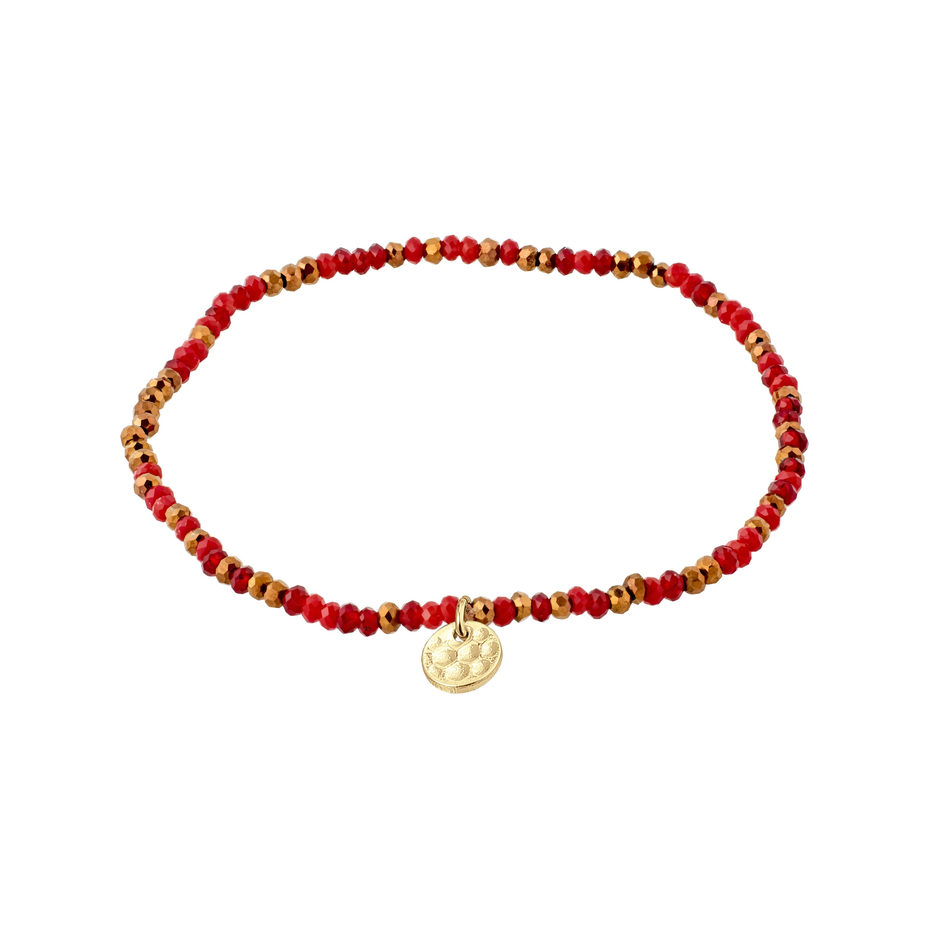 INDIE-armband, rood, verguld